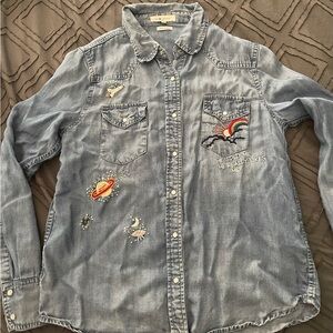 Embroidered Denim Shirt